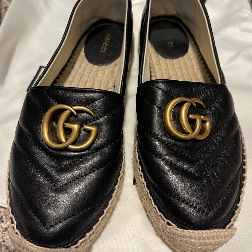 Gucci Espadrilles with Gold GG buckles